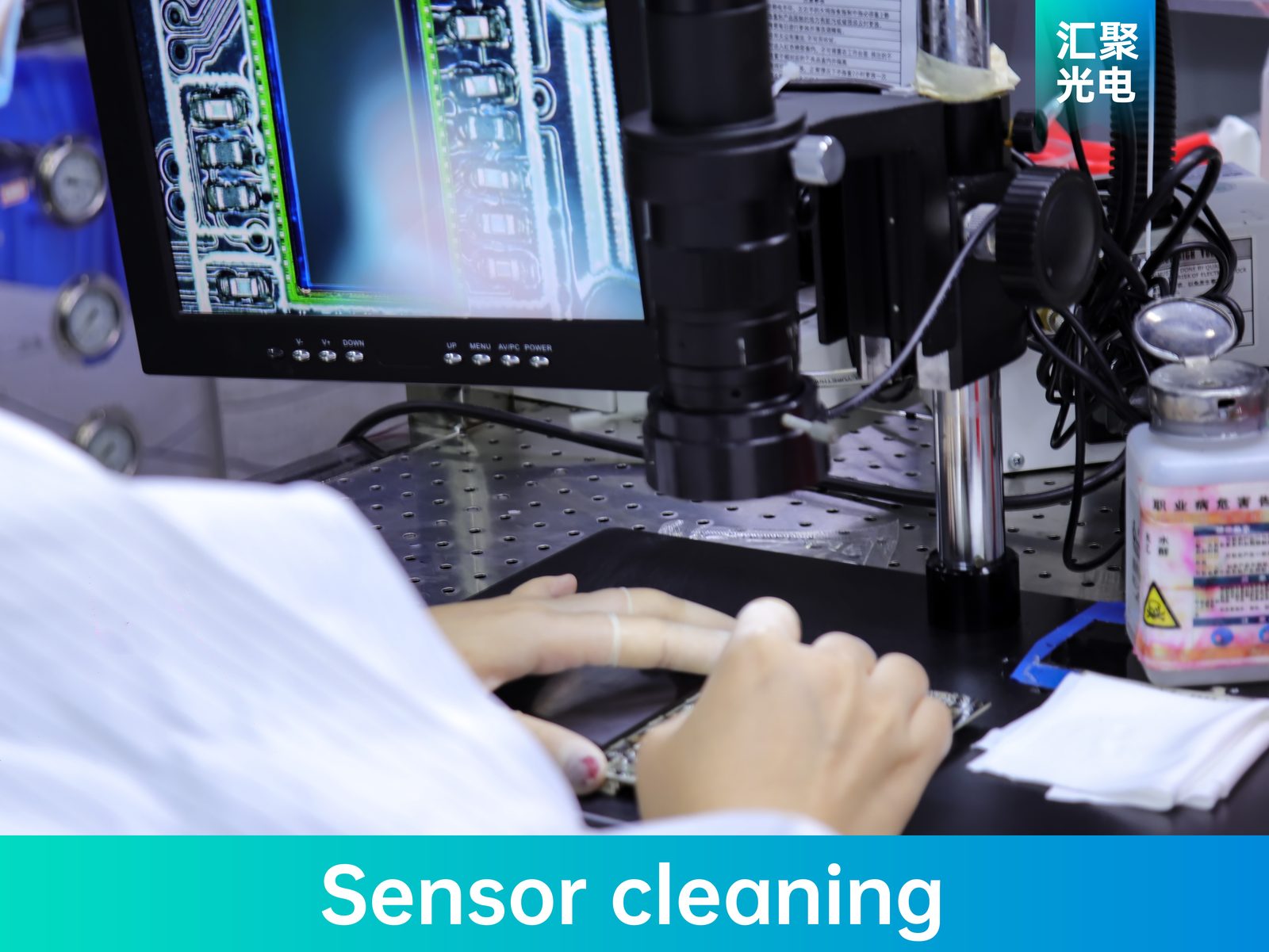 Sensor inspection under microscope for reliability testing