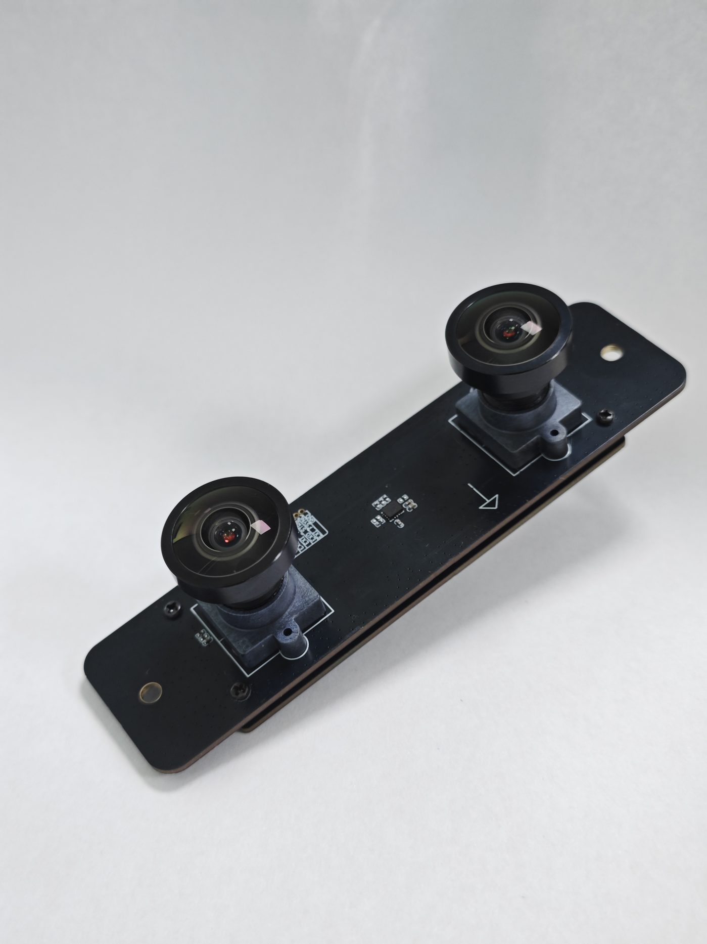 HJY1A-G8 dual 2MP global shutter stereo camera module with IMU, front view